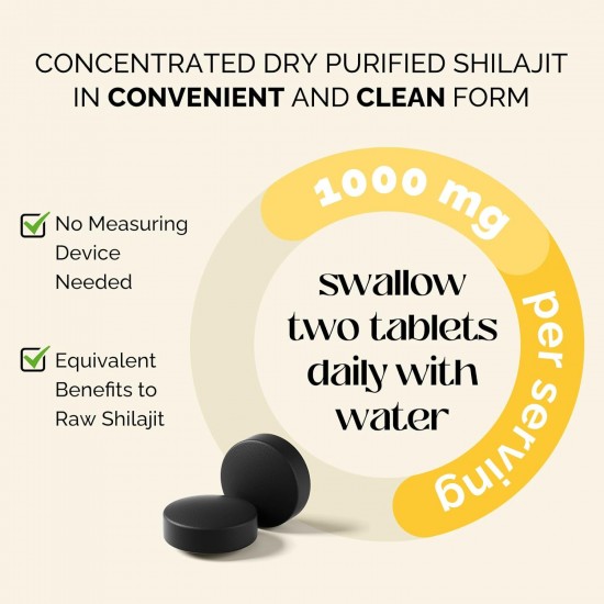 AureaSalus Shilajit Compresse, alternativa alla resina dell'Himalaya - 30000 mg, 60 Compresse