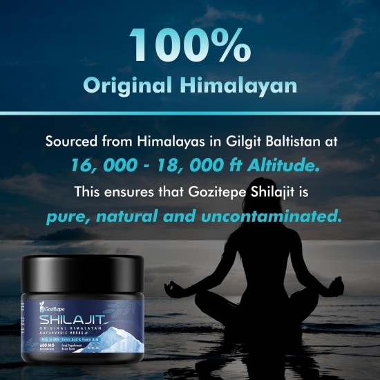 Gozitepe 600mg Reines Premium-Shilajit-Harz mit ayurvedischer Kräutermischung - 30g