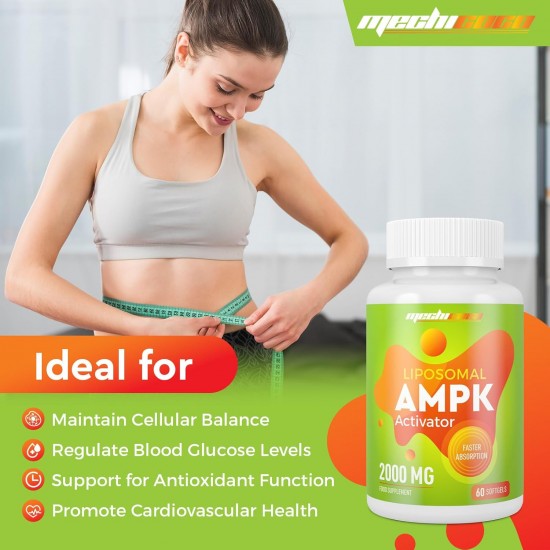 Mechicoco Liposomal AMPK Activator Capsules 2000 mg, avec Quercétine Dihydrate, Resvératrol et Ecorce de Cannelle