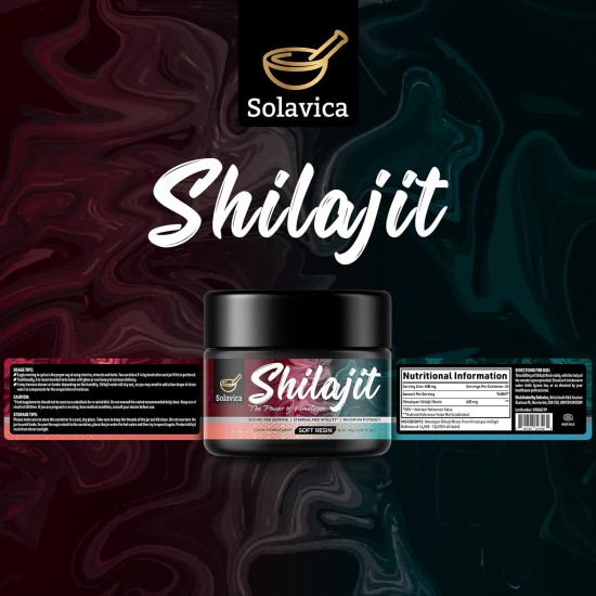 Solavica 600mg Himalayan Shilajit Resin with Fulvic Acid & 85+ Minerals 30g